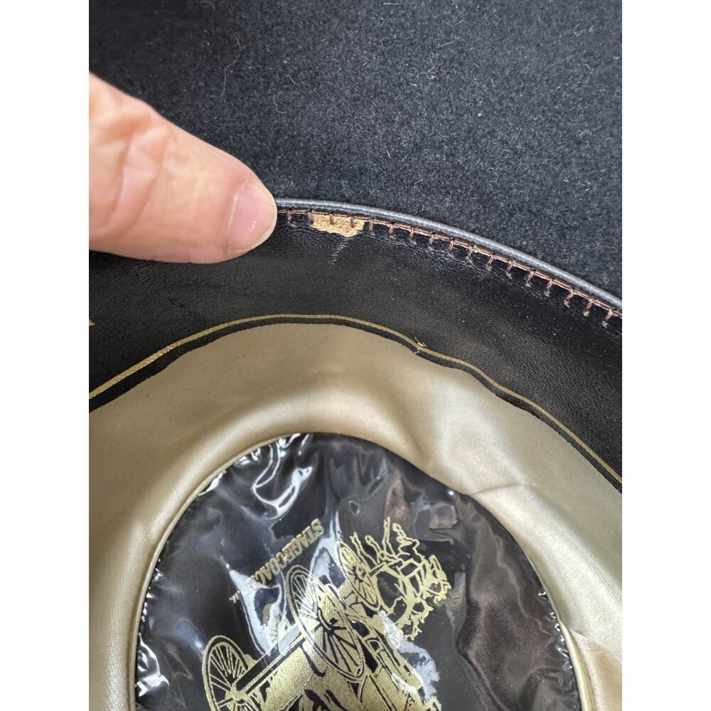 Vtg Resistol Stagecoach Black Felt Western Hat Cowboy Hat Studded Festival - Picture 13 of 14